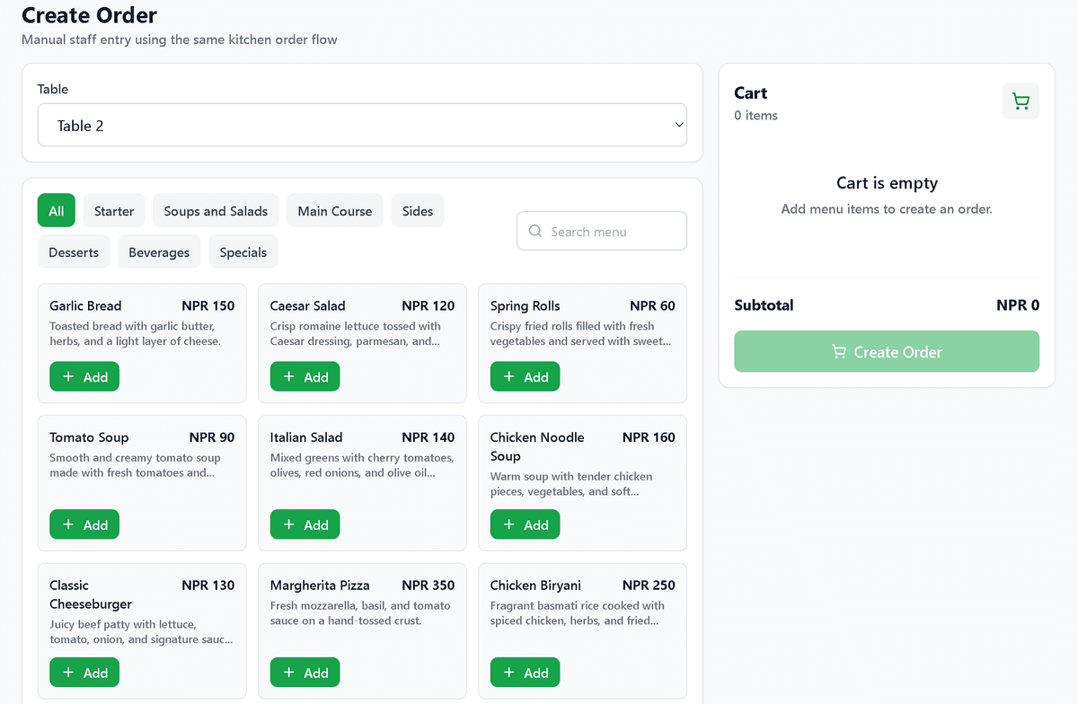 Live Order Management